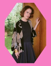 One Hundred Stars Crane Print Kimono Jacket, , large