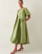 Mya Fit and Flare Midi Dress, Green (KHAKI), large