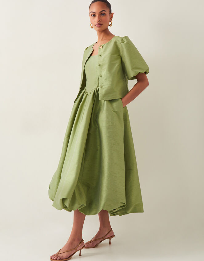 Mya Fit and Flare Midi Dress, Green (KHAKI), large