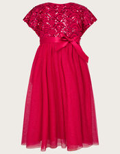 Truth Cape Sleeve Art Deco Sequin Dress, Red (RED), large