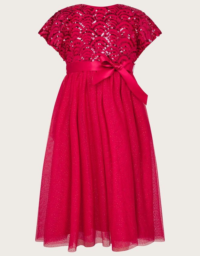Truth Cape Sleeve Art Deco Sequin Dress, Red (RED), large
