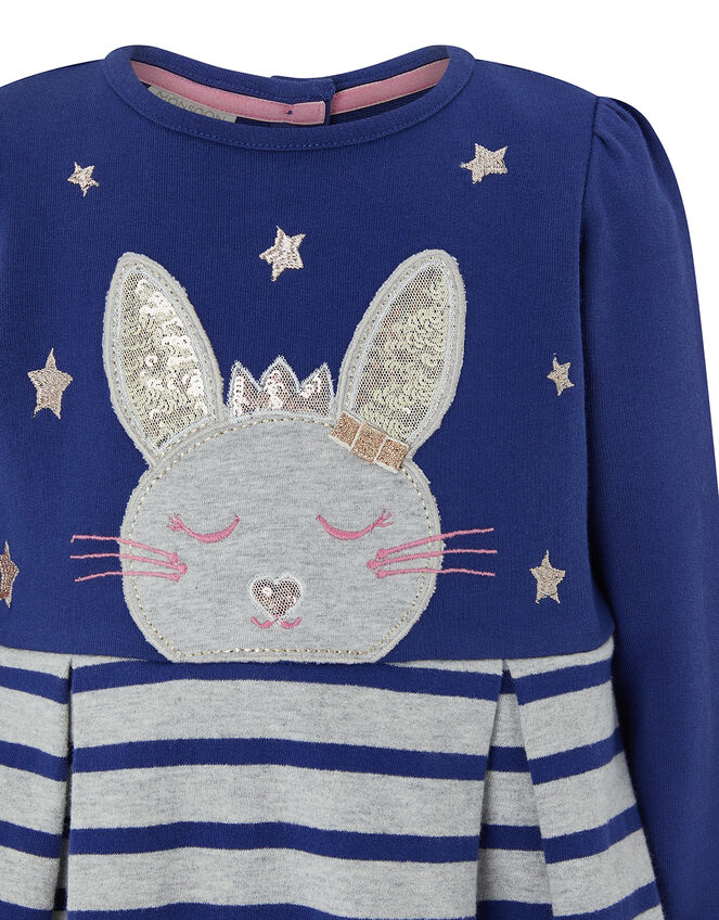 Baby Elis Bunny Sweat Dress, Blue (NAVY), large