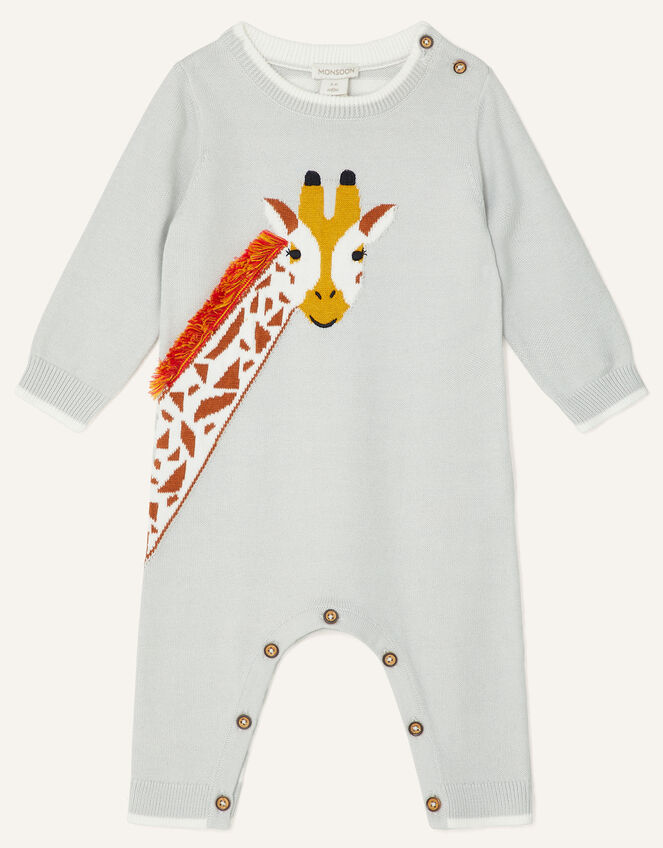 Newborn Giraffe Sleepsuit, Grey (GREY), large