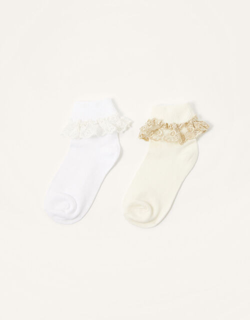 Lace Frill Socks Twinset, Multi (MULTI), large
