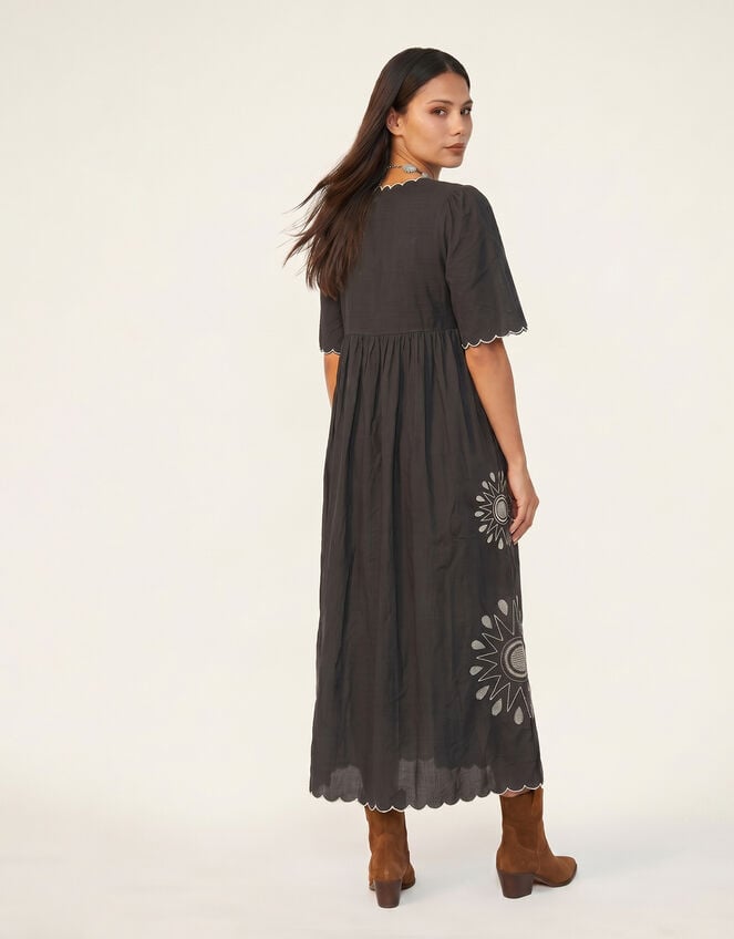 Raffya Ibiza Cutwork Midi Dress, Grey (GREY), large