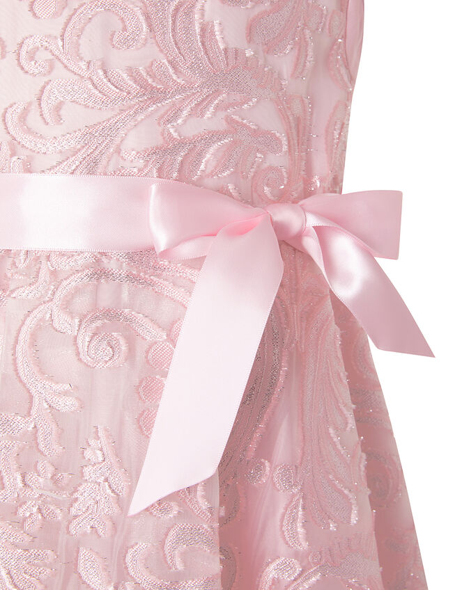 Cordelia Sparkle Jacquard Party Dress, Pink (PINK), large