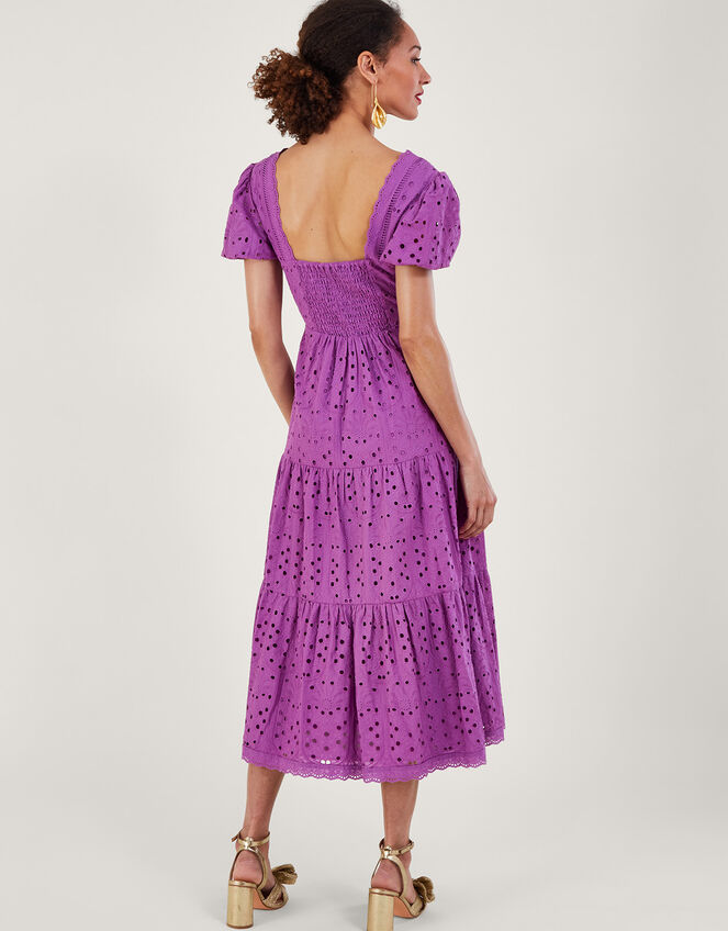 Fabiola Broderie Dress, Purple (PURPLE), large