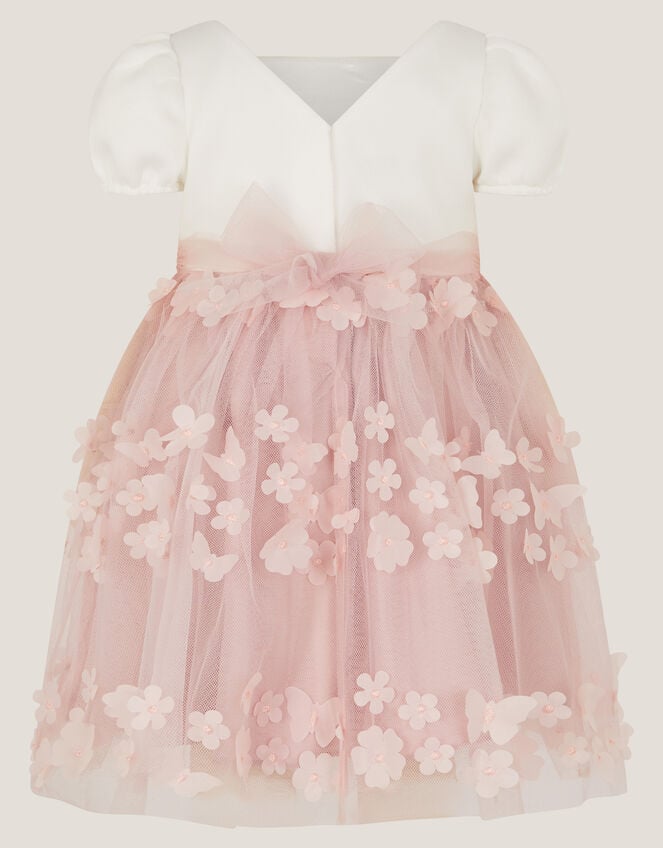 Baby Laura Appliqué Flower Scuba Dress, Pink (DUSKY PINK), large