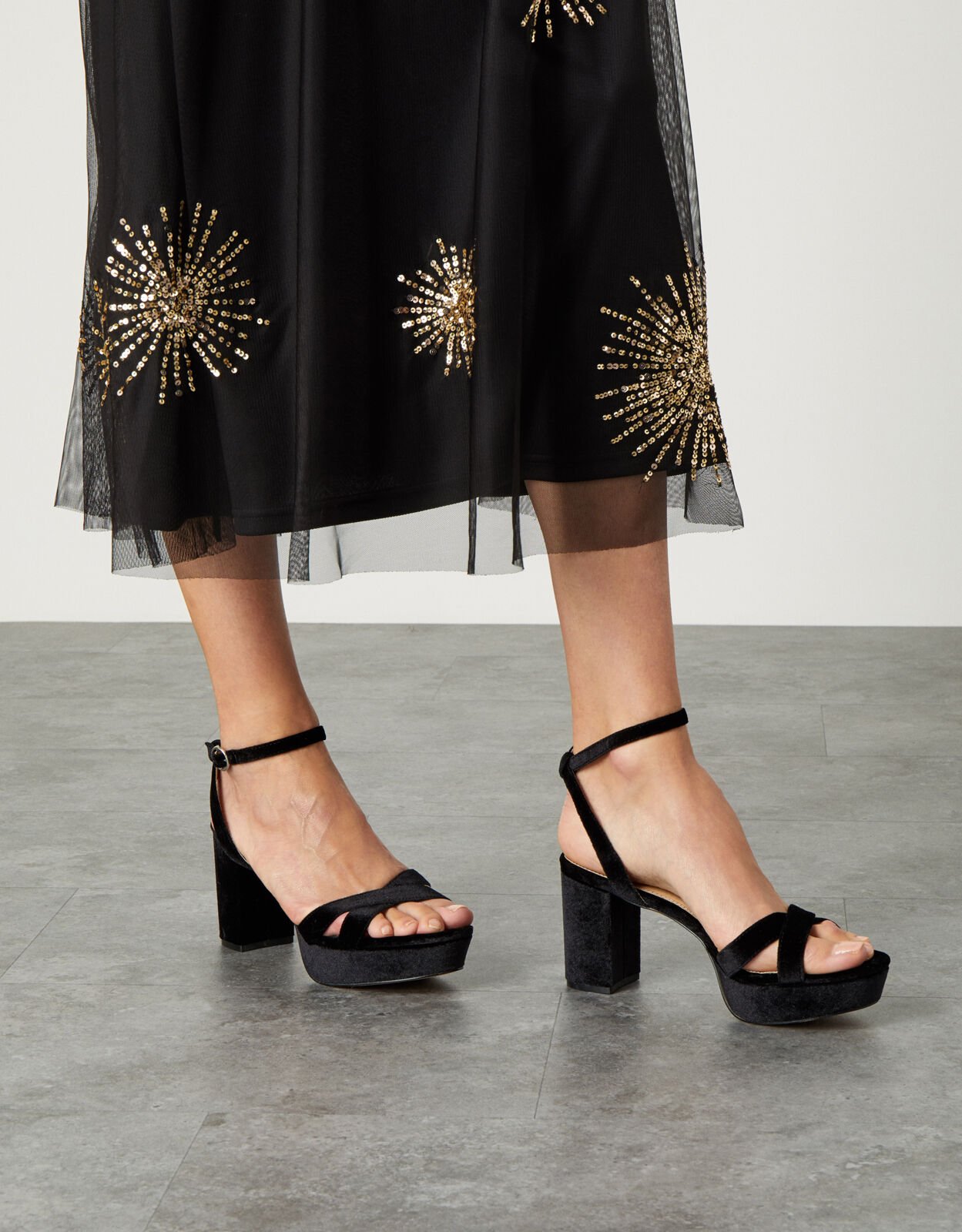 Black heeled sandals uk shop
