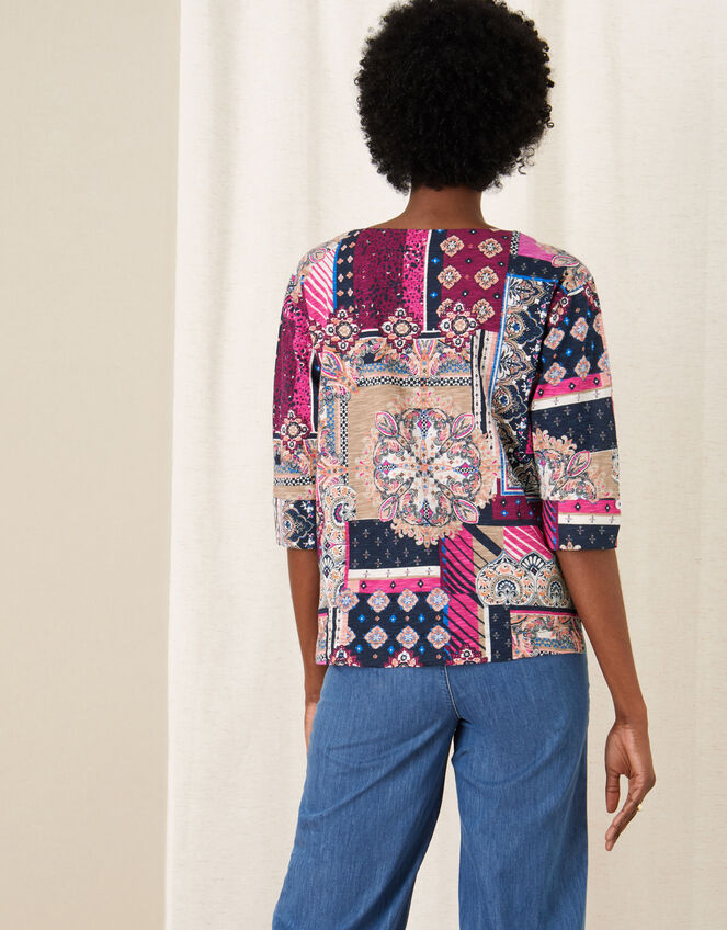 Patch Print Jersey Top, Pink (PINK), large