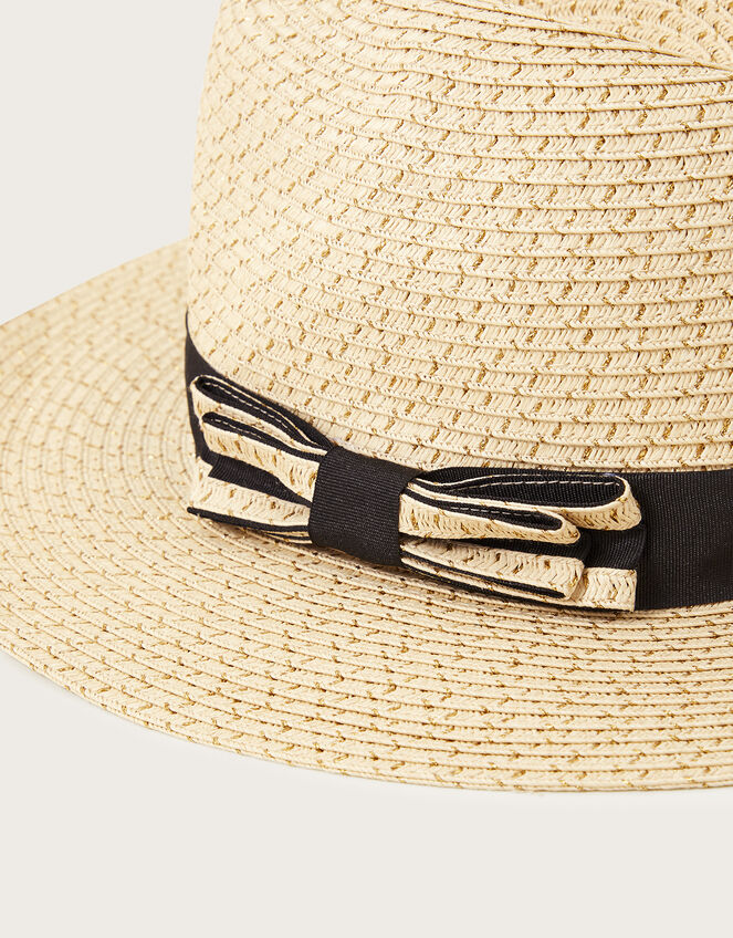 Bow Detail Metallic Fedora Hat | Accessories | Monsoon UK.
