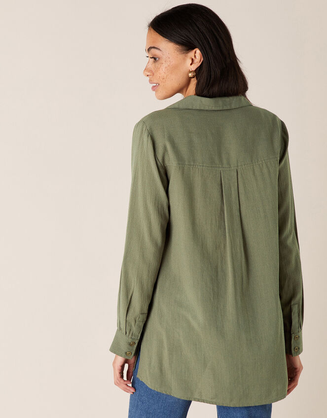 V-Neck Shirt, Green (KHAKI), large