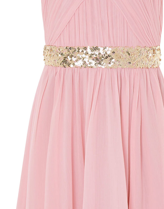 Chiffon Hanky Hem Prom Dress, Pink (DUSKY PINK), large