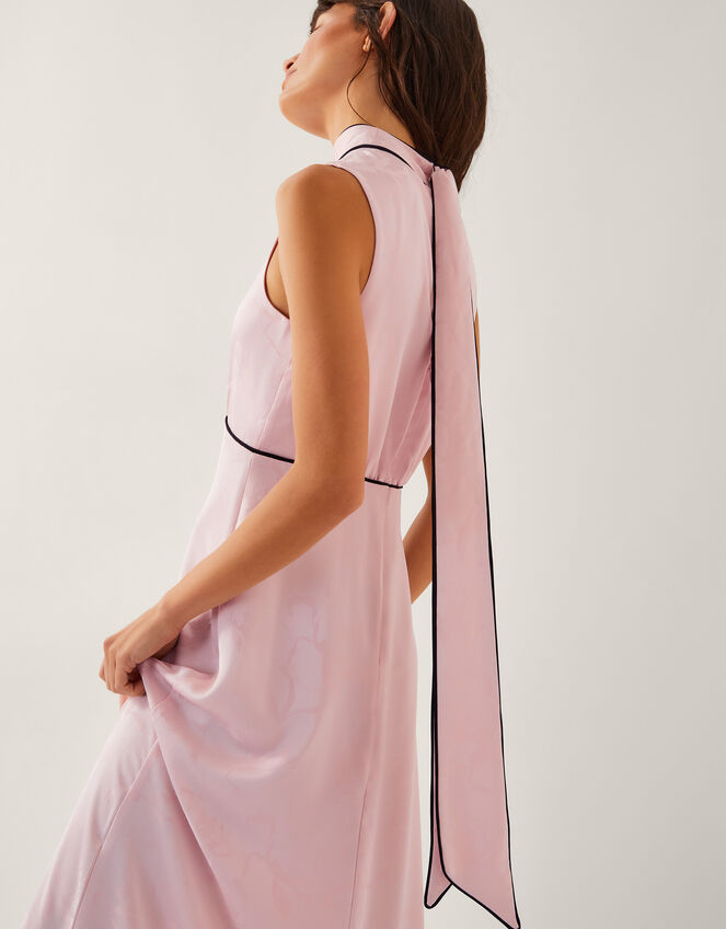 Maeve Sleeveless Satin Midi Dress, Pink (PINK), large