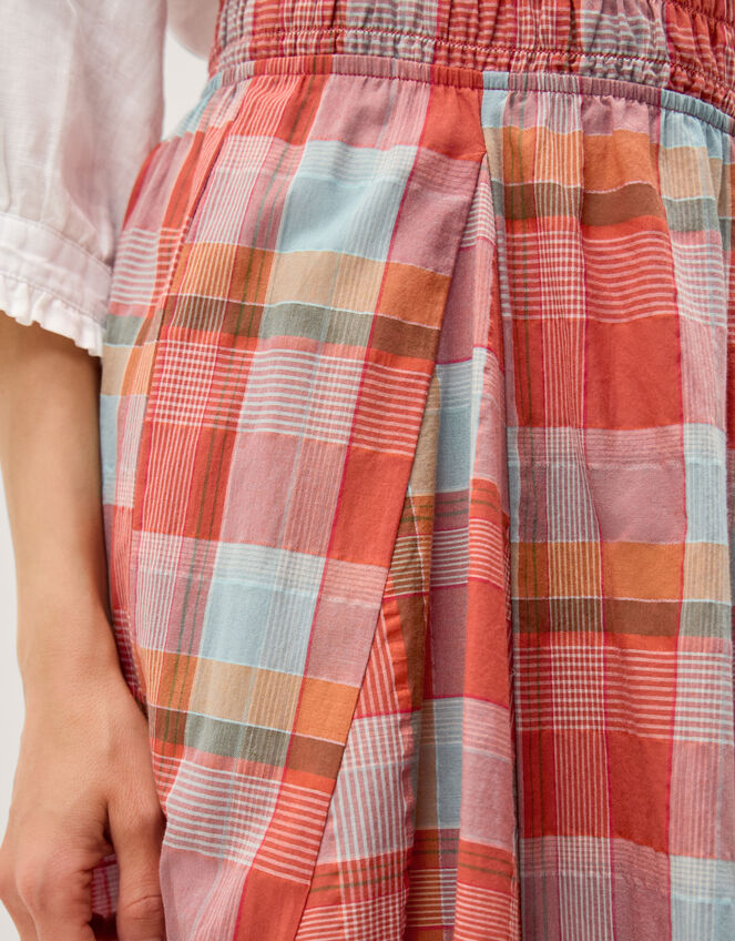 Cecily Check Midi Skirt Orange