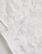 Felicity Embroidered Mesh Cardigan, White (WHITE), large