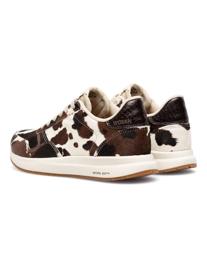 Woden Nicoline Cow Print Trainers, Multi (MULTI), large