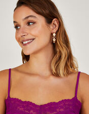 Coin Pearl Hoop Earrings, , large