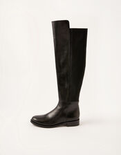 Olivia Leather Riding Boots, Black (BLACK), large