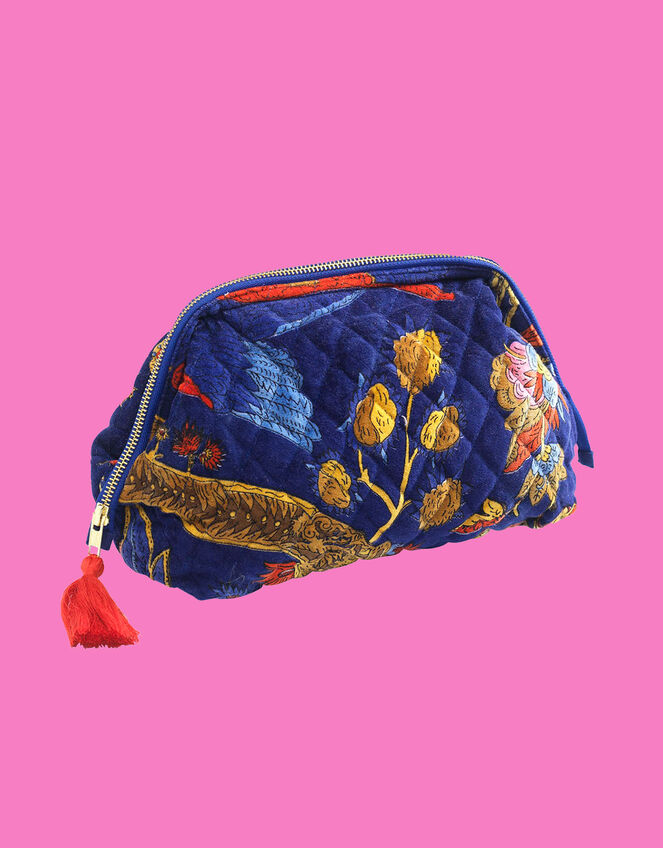 One Hundred Stars Peacock Print Velvet Pouch, , large