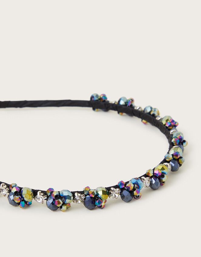 Jet Embellished Jewel Headband, , large