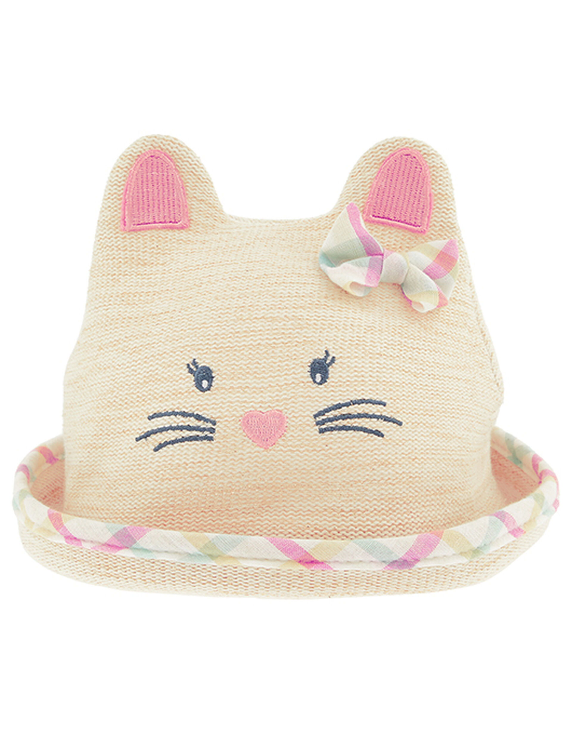 Baby Mollie Moo Bunny Bowler Hat in Organic Cotton, Natural (NATURAL), large