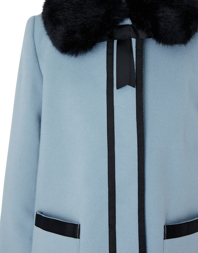 Grosgrain Trim Coat, Blue (BLUE), large