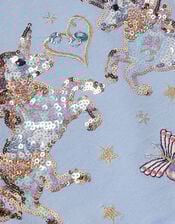 Unicorn Embellished Disco Dress, Blue (BLUE), large