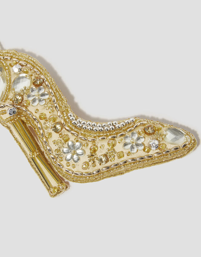 Embellished Shoe Christmas Tree Decoration, Gold (GOLD), large