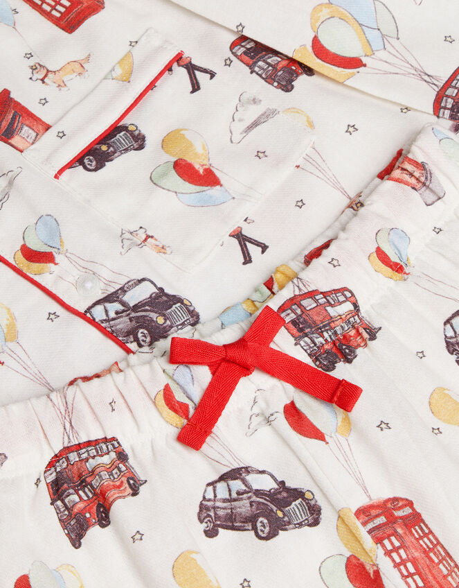 London Print Flannel Long Pyjamas Set, Ivory (IVORY), large