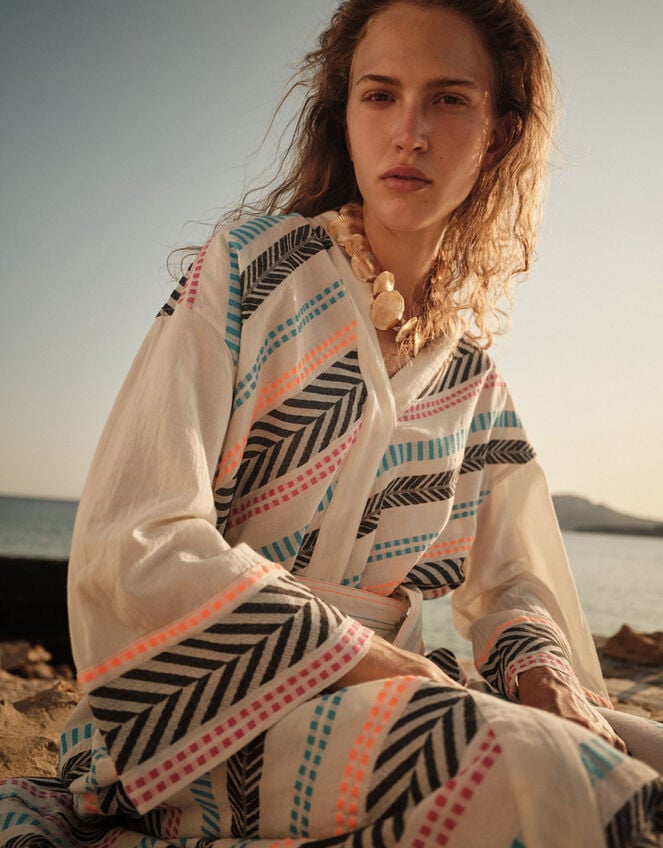 Devotion Twins Alivora Chevron Stripe Midi Dress, Multi (MULTI), large