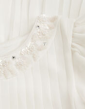 Nellie Pleated Bridesmaid Dress, Ivory (IVORY), large