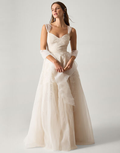 Rose Organza Maxi Wedding Dress, Ivory (IVORY), large