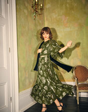 Gianna Metallic Maxi Dress, Green (GREEN), large