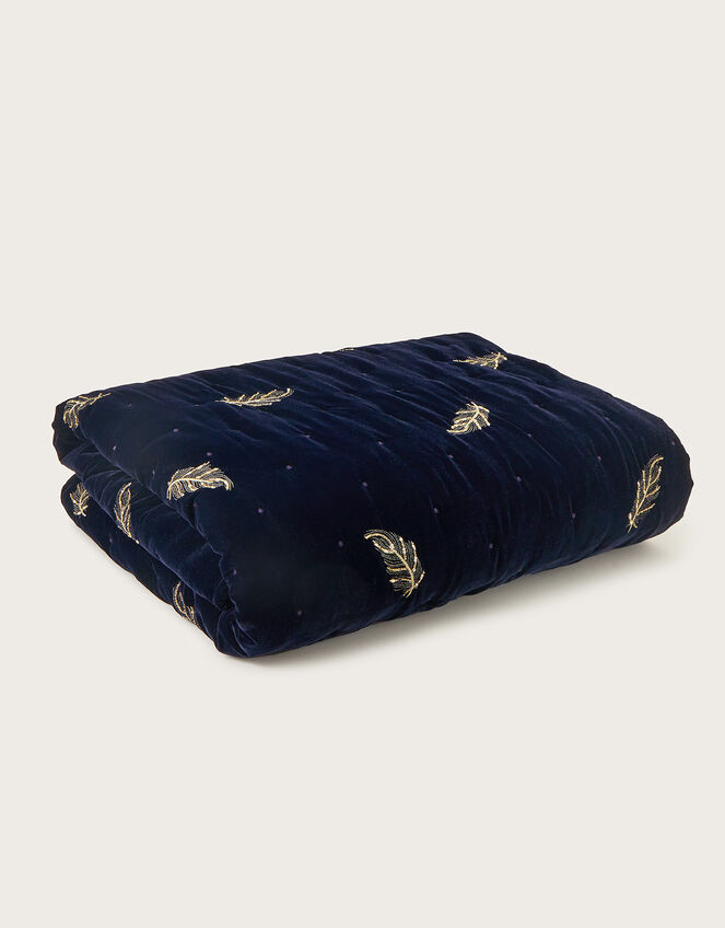 Feather Foil Velvet Quilt, , large