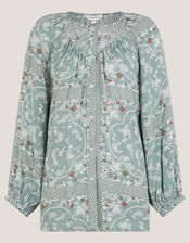 Mandy Paisley Print Blouse, Blue (BLUE), large