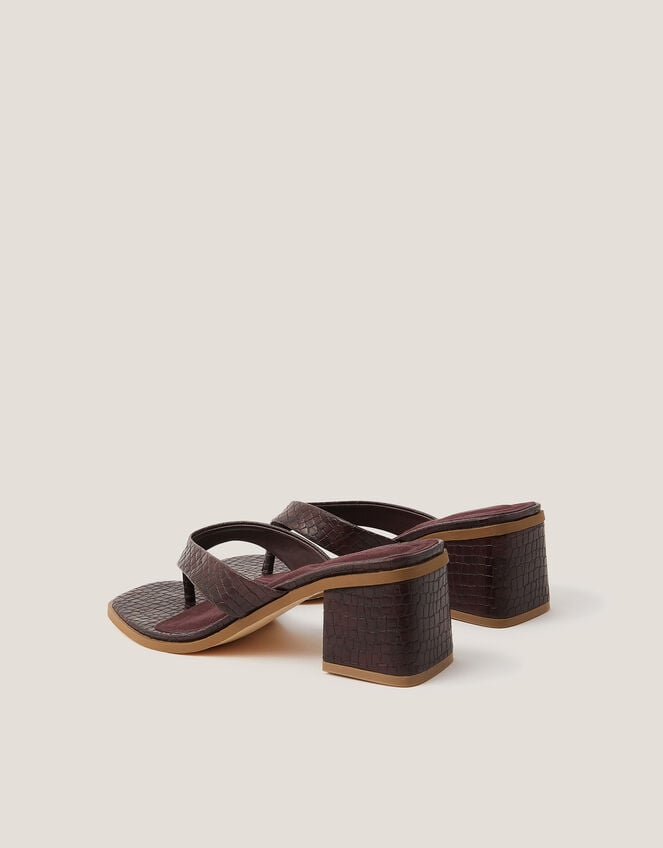 Tilly Toe Thong Mules, Red (BURGUNDY), large