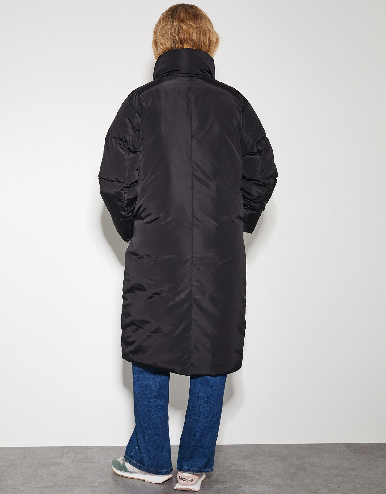 Poppy High Neck Puffer Coat Black
