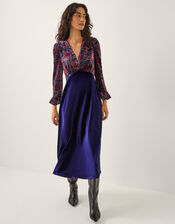 Milena Floral Devoré Velvet Midi Dress, Purple (PURPLE), large