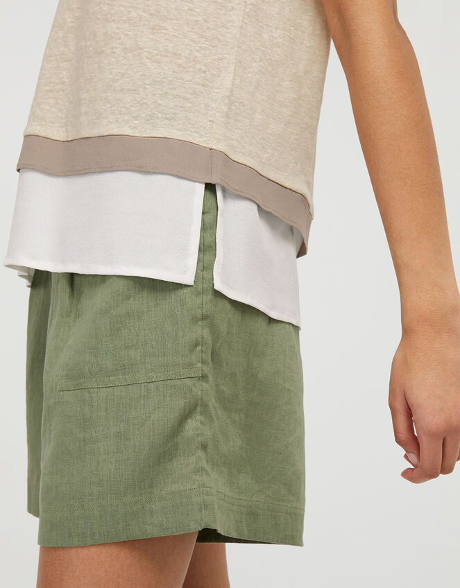 Wallace T-Shirt in Pure Linen, Natural (STONE), large