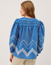 Iggy Floral Print Blouse, Blue (BLUE), large