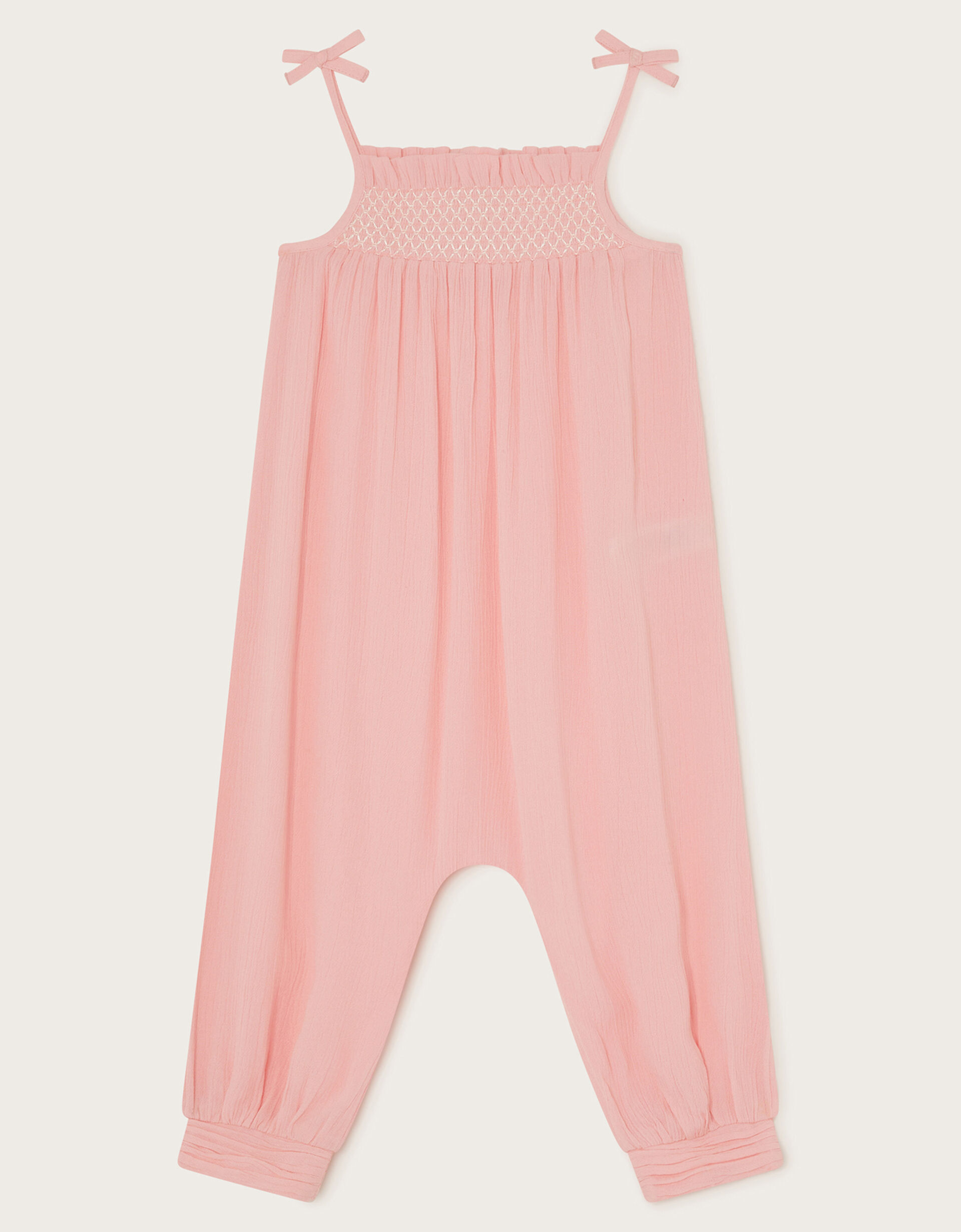 Babyhug Cotton Sleeveless Checks Jumpsuit- Pink