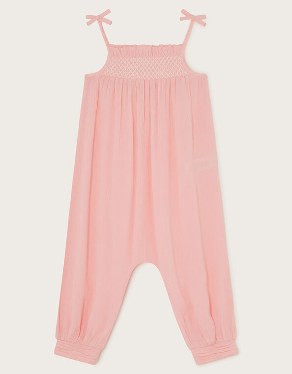 Baby Shirred Jumpsuit , Pink (PALE PINK), large