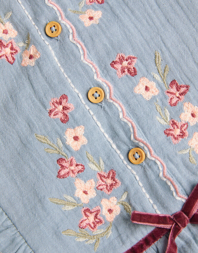 Boutique Amelie Embroidered Dress, Blue (BLUE), large