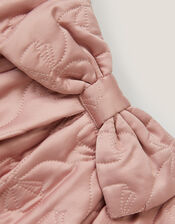 Bow Quilted Satin Skirt, Pink (PALE PINK), large