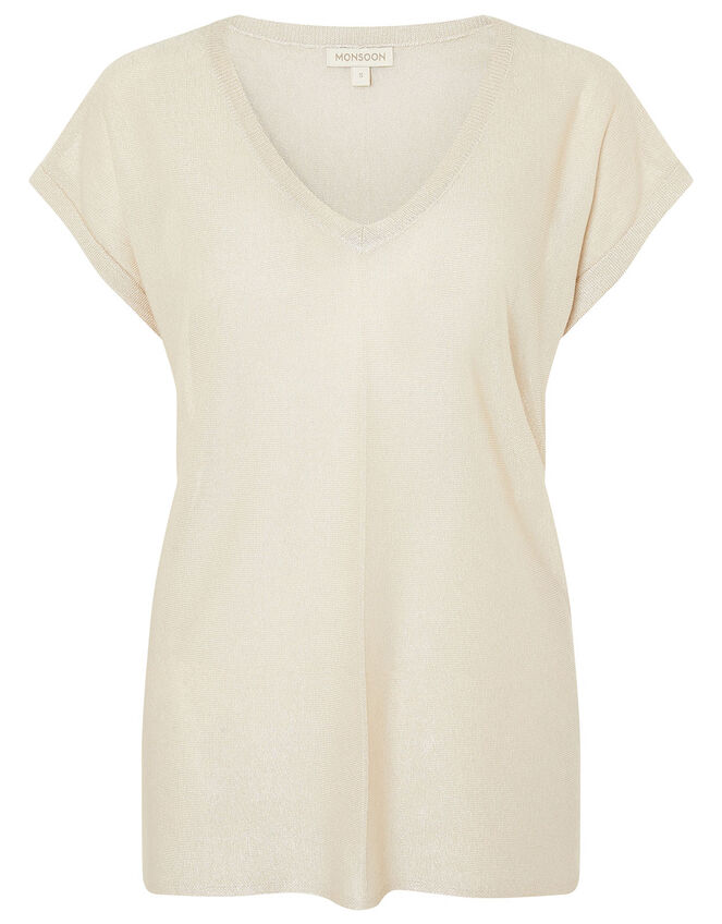 Sari V-Neck Jumper, Gold (GOLD), large