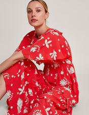 Lily Tiered Ruffle Dress, Red (RED), large