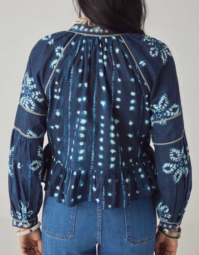 Maison Hotel Sora Print Blouse, Blue (NAVY), large