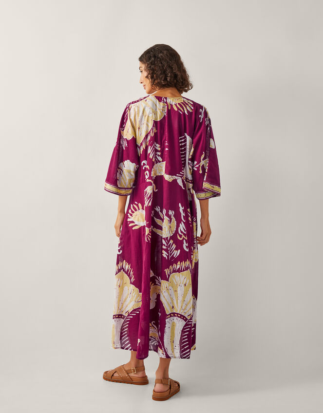 Amisha Kaftan Midi Dress, Red (BURGUNDY), large