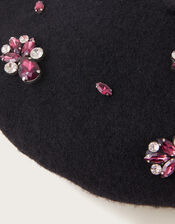 Diamante Wool Beret, , large
